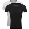 ARMANI COLLEZIONI EMPORIO ARMANI 2 PACK LOUNGE T SHIRTS BLACK