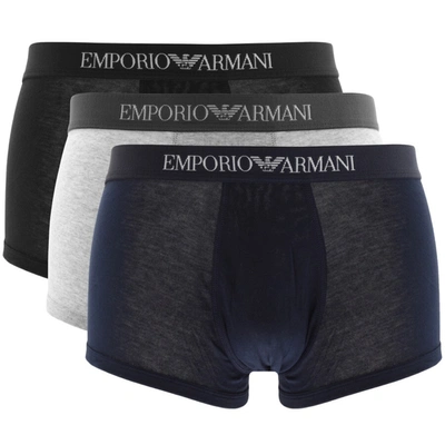 Armani Collezioni Emporio Armani Underwear 3 Pack Trunks In Black