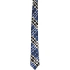 BURBERRY BLUE SILK CHECK JACQUARD MODERN CUT TIE