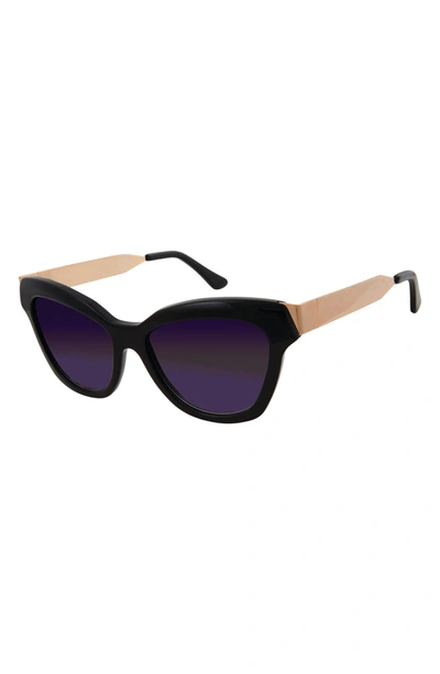 True Religion 49mm Cat Eye Sunglasses In Black