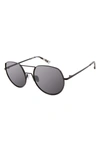 True Religion 60mm Aviator Sunglasses In Black