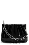 House Of Want Chill Vegan Leather Frame Clutch In Black/ Silver