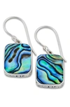 Samuel B. Sterling Silver Cushion Abalone Earrings In Green And Blue