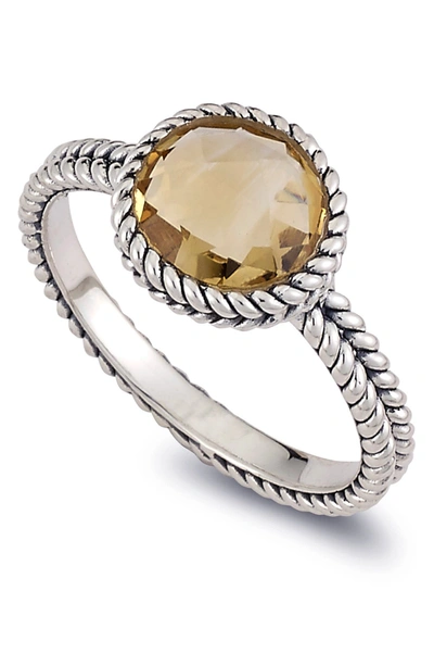 Samuel B. Sterling Silver Round Citrine Ring In Yellow