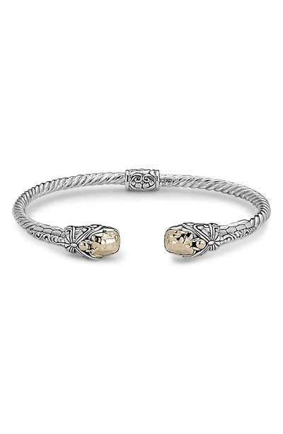 Samuel B. 18k Yellow Gold & Sterling Silver Dragonfly Bangle Bracelet In Silver And Gold