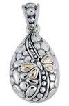 Samuel B. Sterling Silver & 18k Gold Butterfly Pendant In Silver And Gold