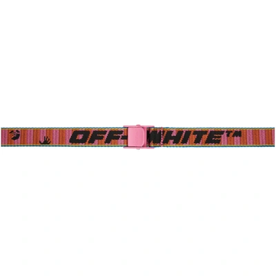 Off-white Pink & Orange New Industrial 25 Belt In Red