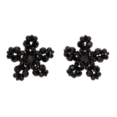 Simone Rocha Black Crystal Flower Stud Earring