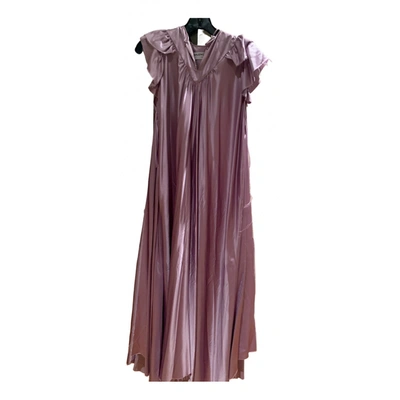 Pre-owned Balenciaga Silk Mid-length Dress In Purple