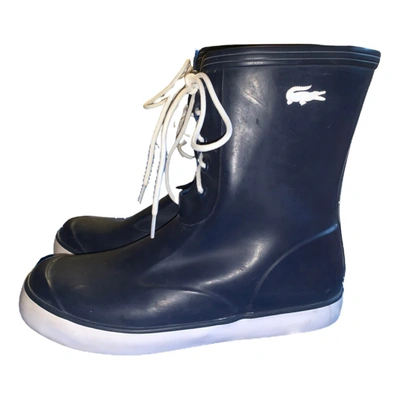 Pre-owned Lacoste Wellington Boots In Navy