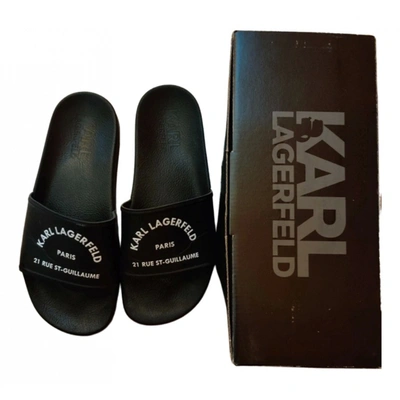 Pre-owned Karl Lagerfeld Sandals In Black
