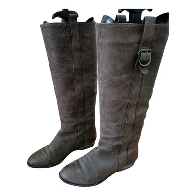 Pre-owned Jonak Leather Boots In Grey