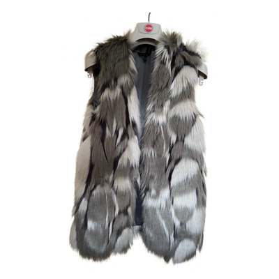Pre-owned Silvian Heach Faux Fur Cardi Coat In Grey