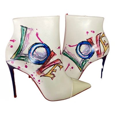 Pre-owned Christian Louboutin Leather Ankle Boots In Multicolour