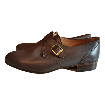 Pre-owned Pakerson Leather Flats In Brown