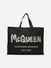 ALEXANDER MCQUEEN EAST WEST TOTE BAG IN NYLON WITH GRAFFITI PRINT,662865 1AABX1073