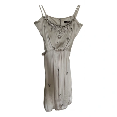 Pre-owned Roberto Cavalli Silk Mini Dress In Grey