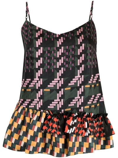 Biyan Geometric Asymmetric-hem Camisole In Multicolour