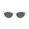 ALAÏA WHITE SLIM CAT EYE SUNGLASSES