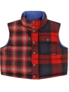 DOLCE & GABBANA CHECKED-PATCHWORK CROPPED GILET