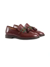 GUCCI WEB-TRIM LEATHER LOAFERS