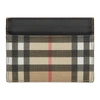 BURBERRY BLACK & BEIGE E-CANVAS CARD HOLDER