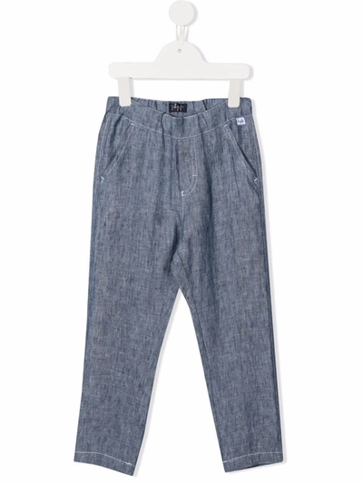 Il Gufo Kids' Elasticated Waist Trousers In Blue