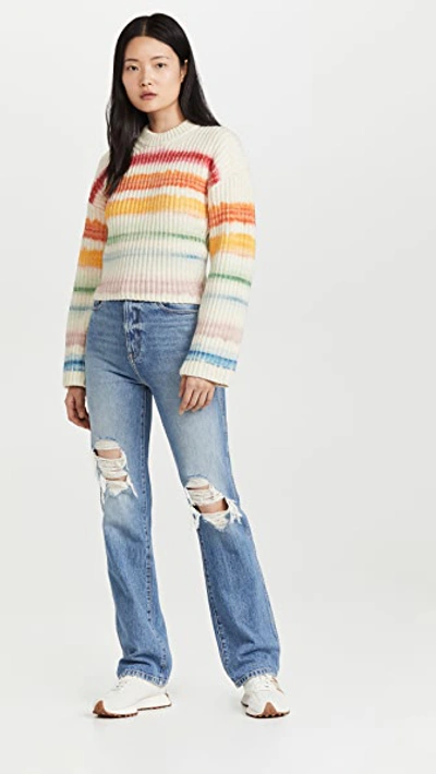 Acne Studios Striped Painted Wool-blend Sweater In Multicolor
