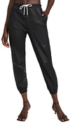 Sprwmn Leather Drawstring Joggers Black Xs In Black