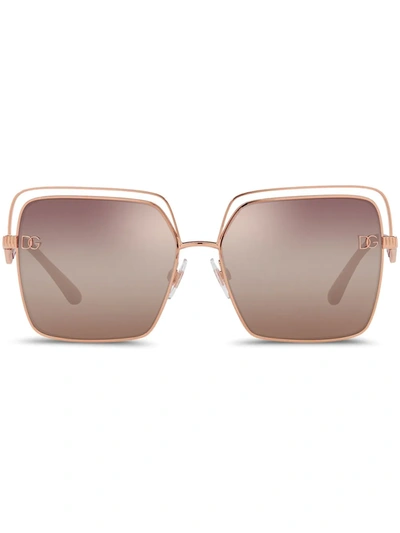 Dolce & Gabbana Dg Pin Square-frame Sunglasses In Rosa