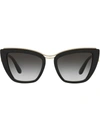 Dolce & Gabbana 54mm Gradient Cat Eye Sunglasses In Grau