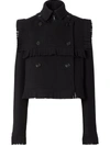 BURBERRY FRINGED COLLARED JACKET
