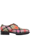 VIVIENNE WESTWOOD TARTAN-PRINT LEATHER DERBY SHOES