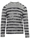 SAINT LAURENT GREY AND BLACK WOOL PULLOVER