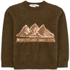 Bonpoint Slogan-print Long-sleeved Sweater In Green