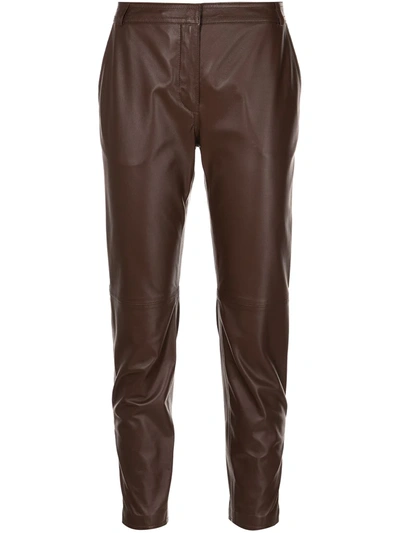 Altuzarra Henri Leather Trousers In Brown