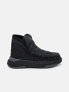 Mou Black Double-face Sheepskin Eskimo Jogger Parka In Black