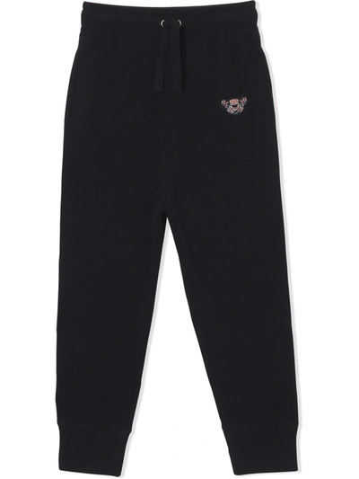 Burberry Kids' Thomas Bear Embroidered Cashmere Sweater Joggers In Black