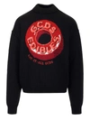 Gcds Man Black Sweater With Red Candy Logo