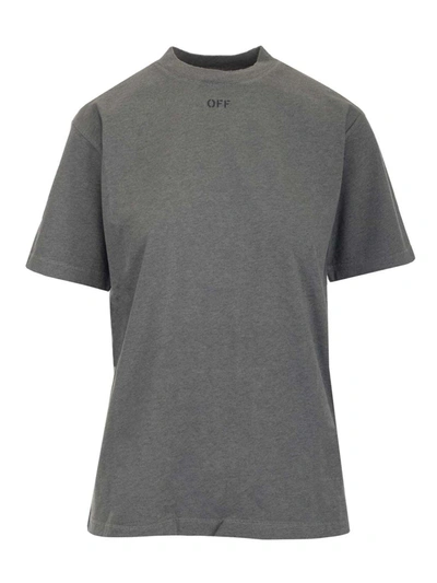 Off-white Womens Grey Grey Rubber Arrow Oversized Cotton-jersey T-shirt M