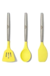 Phantom Chef 3-piece Stainless Steel/silicone Utensil Set In Yellow