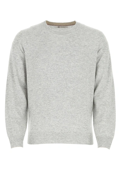 Brunello Cucinelli Crewneck Knitted Jumper In Grey