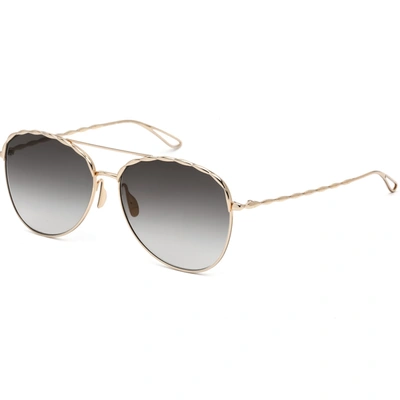 Elie Saab Ladies Gold Tone Cat Eye Sunglasses Es008/s0rhl5b59 In Gold Tone,grey