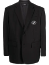We11 Done We11done Black Oversized Logo Blazer In Black