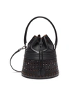 Alaïa Vienne Perforated Calfskin Bucket Corset Bag In Black