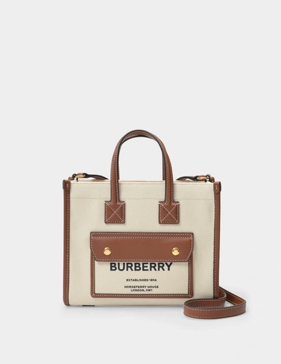 Burberry Ll Mn Pocket Dtl Ll6 Tote Bag -  -  Natural/tan - Cotton In Neutrals