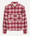 Isabel Marant Étoile Reosi Check Wool Blend Button-up Shirt In Pink