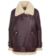 ACNE STUDIOS VELOCITE LEATHER AND SHEARLING BIKER JACKET,P00580662
