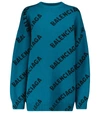 BALENCIAGA LOGO WOOL-BLEND OVERSIZED jumper,P00610336