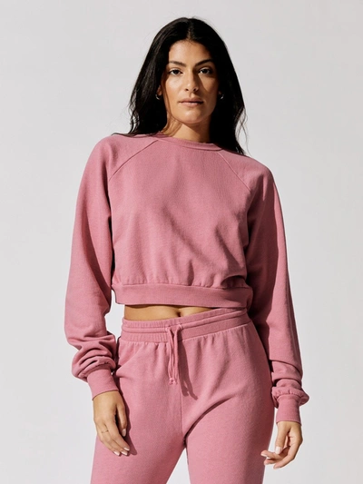 Lna Main St Crop Sweatshirt - Heather Pink - Size Xl